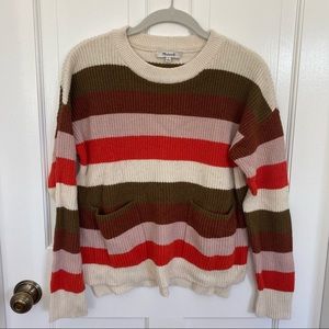 Madewell Striped Sweater with Pocket Detail